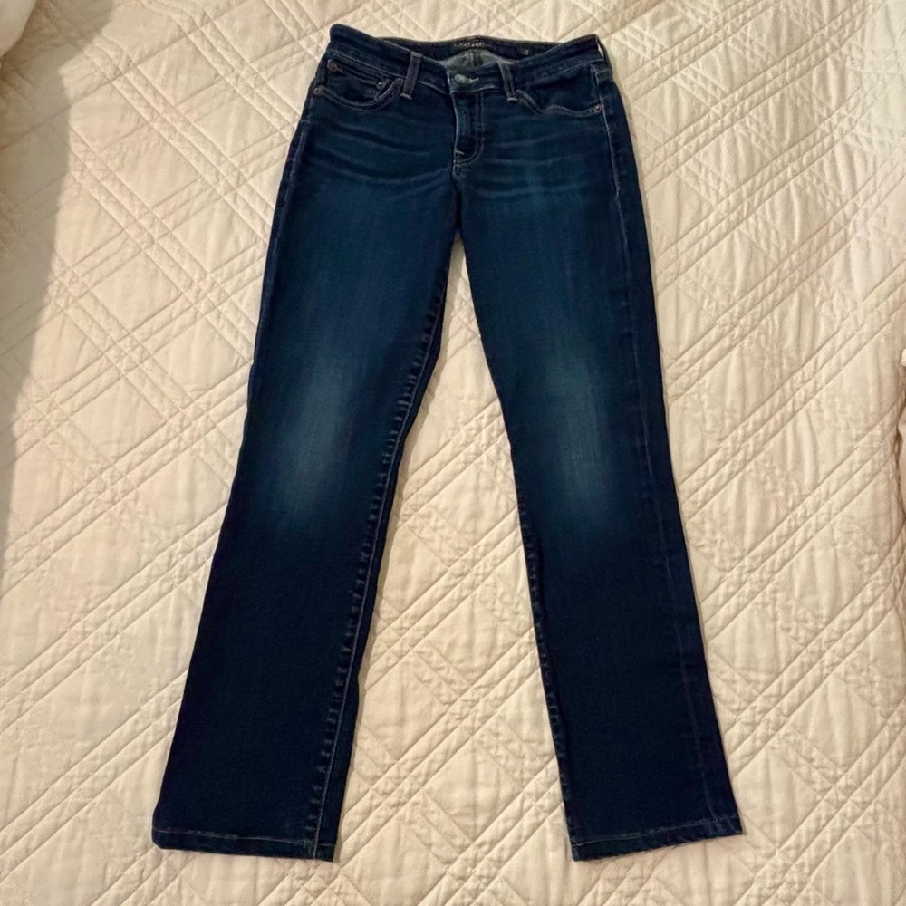 Lucky Brand Women's Deep Indigo Straight Leg Jeans size 25, 28 1/2 inseam